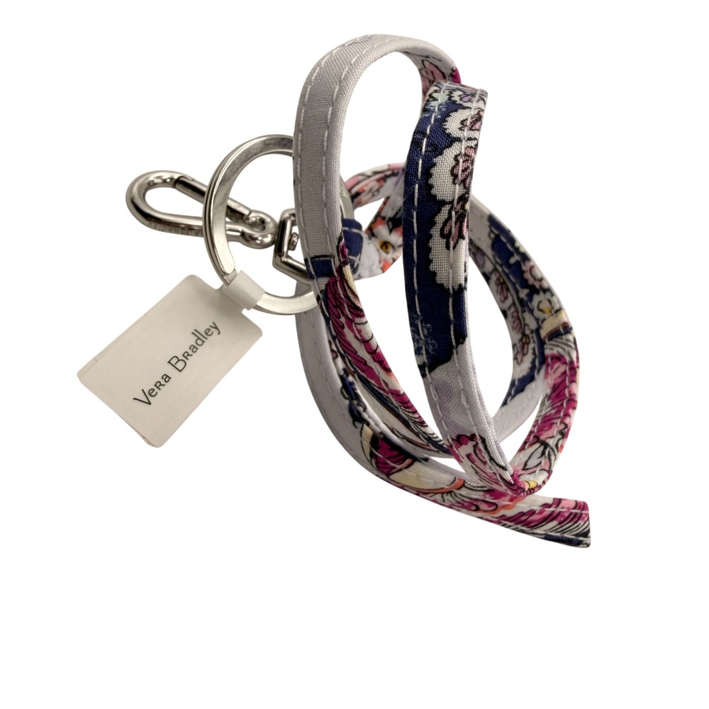Vera Bradley Iconic Lanyard Hummingbird Park Floral Key ID Badge Holder Teacher